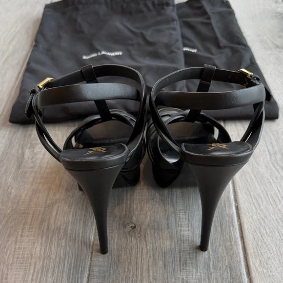 Saint Laurent Black Leather Heels - Picture 4 of 6